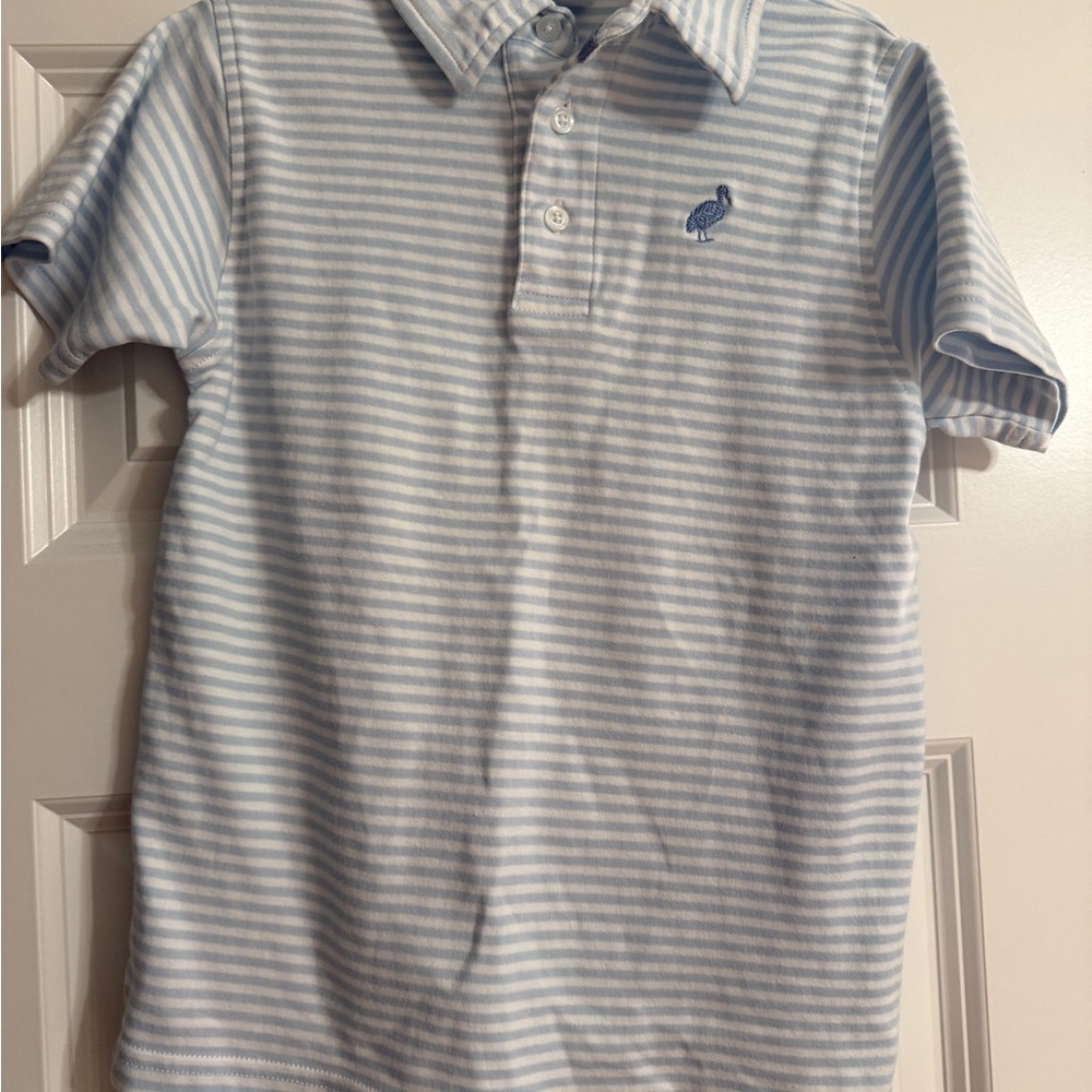 Beaufort Bonnet Company Light Blue Striped Polo